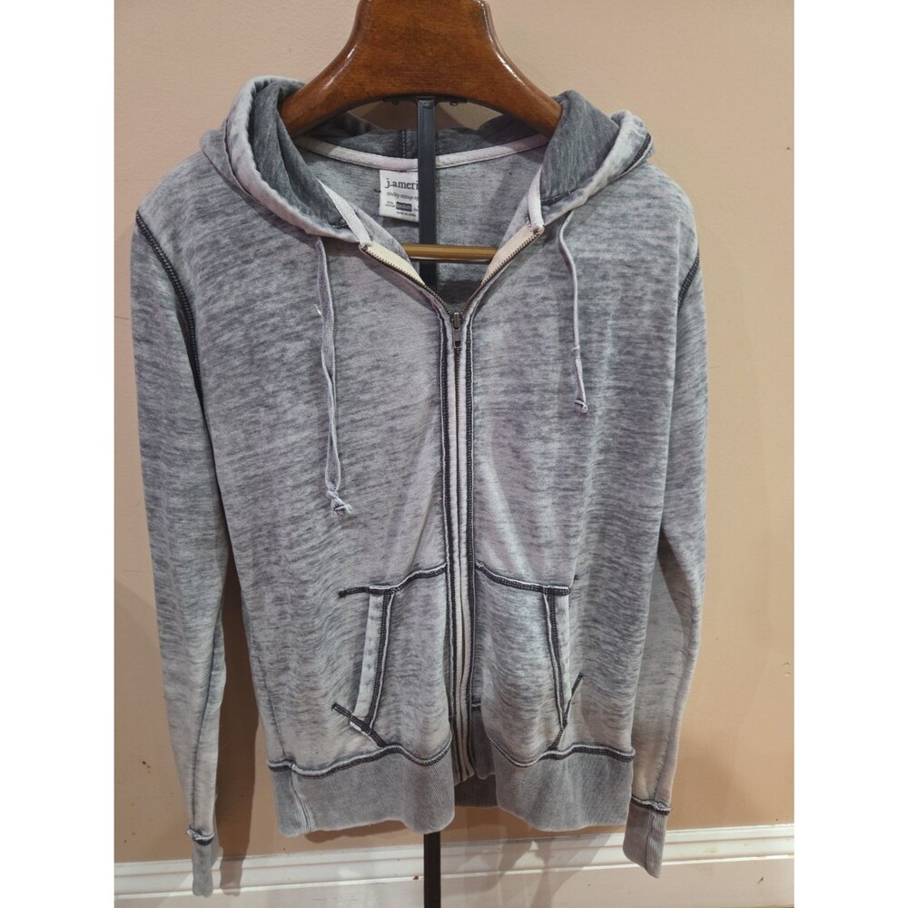 Tony Robbins Live With Passion Zip Up Hoodie J America Gray Acid Wash Medium